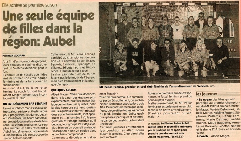 Minifoot Equipe filles Article de presse 2000 - Albert Mager001.jpg