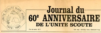 60e anniversaire des scouts d'Aubel 1929-1989
