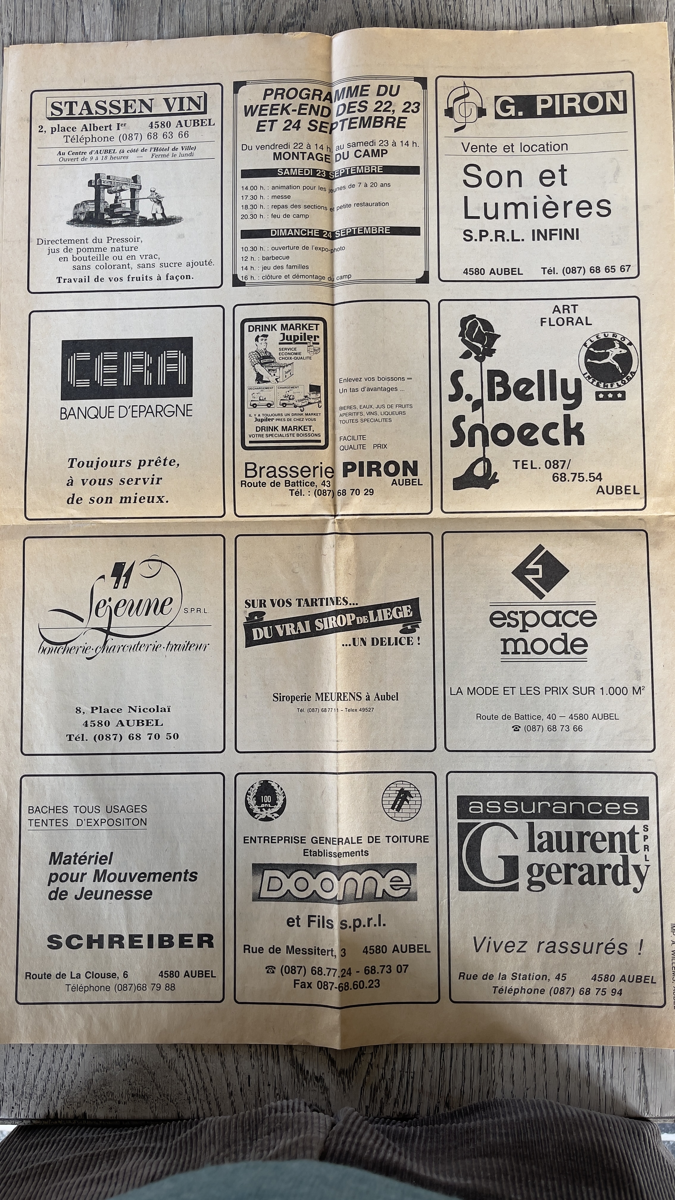 Publicité du journal