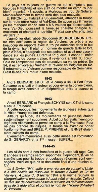 La troupe durant la guerre