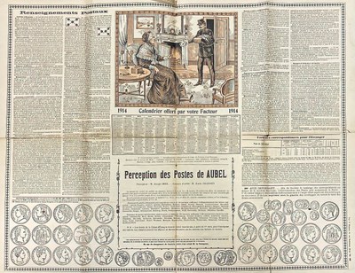Calendrier des postes de 1914