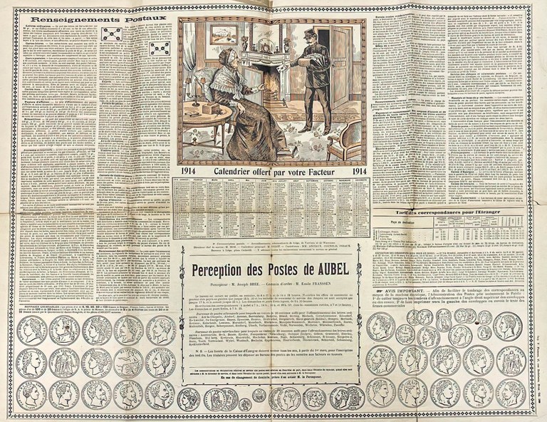 Calendrier des postes de 1914