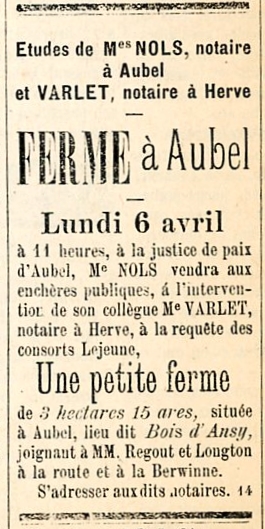 Vie quotidienne Journal d'Aubel 1891 - Haccour Christian005.jpg