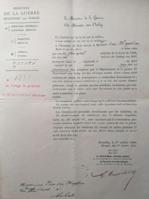 Service militaire - Tirage de priorité en 1908