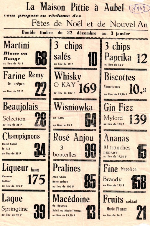 Vie quotidienne Promo magasin alimentation Pittie rue Tisman 1969 - Pittie Pierre 001.jpg