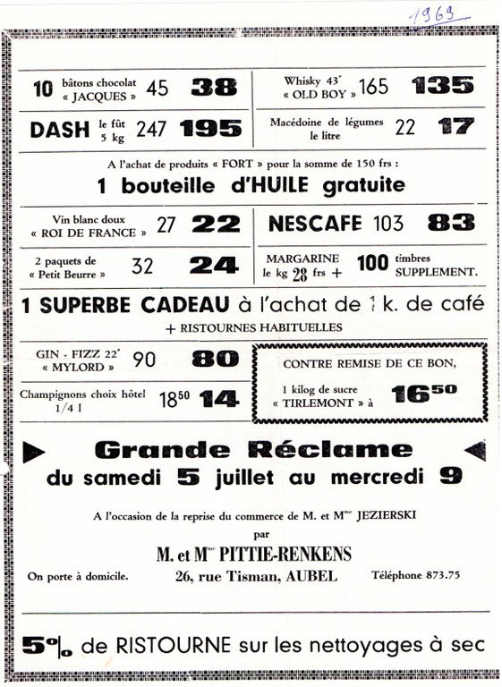 Vie quotidienne Promo magasin alimentation Pittie rue Tisman 1969 - Pittie Pierre 002.jpg