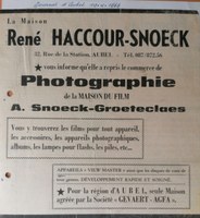 Reprise du commerce de photographie de M. Auguste Snoeck