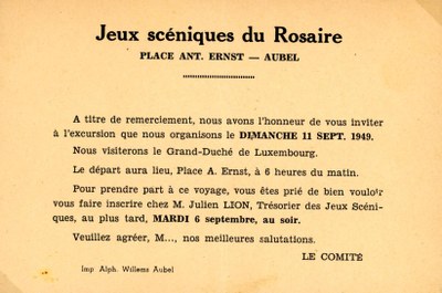 Le rosaire en 1949 - Excursion au Luxembourg.