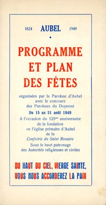 Programme du rosaire et des jeux scéniques en 1949.